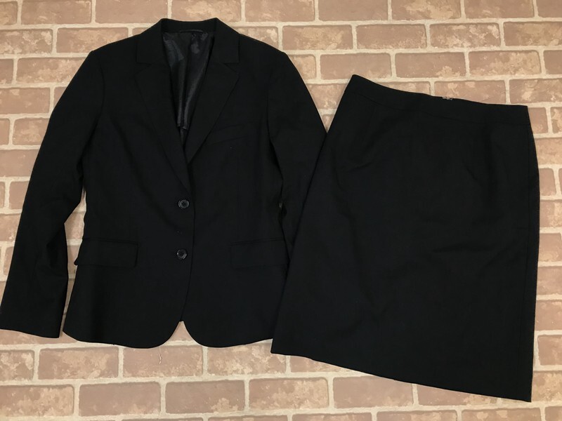 4443 レディース 【THE SUITCOMPANY SHE】 セットアップスーツ2点SET / ジャケット・スカート サイズ:38 色:ブラック拍卖