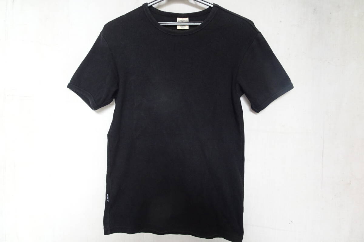 AVIREX U.S.A/アヴィレックス/半袖Tシャツ/リブ素材/クルーネック/フィット感/ミリタリー/黒/ブラック/Sサイズ(8/28R7)拍卖