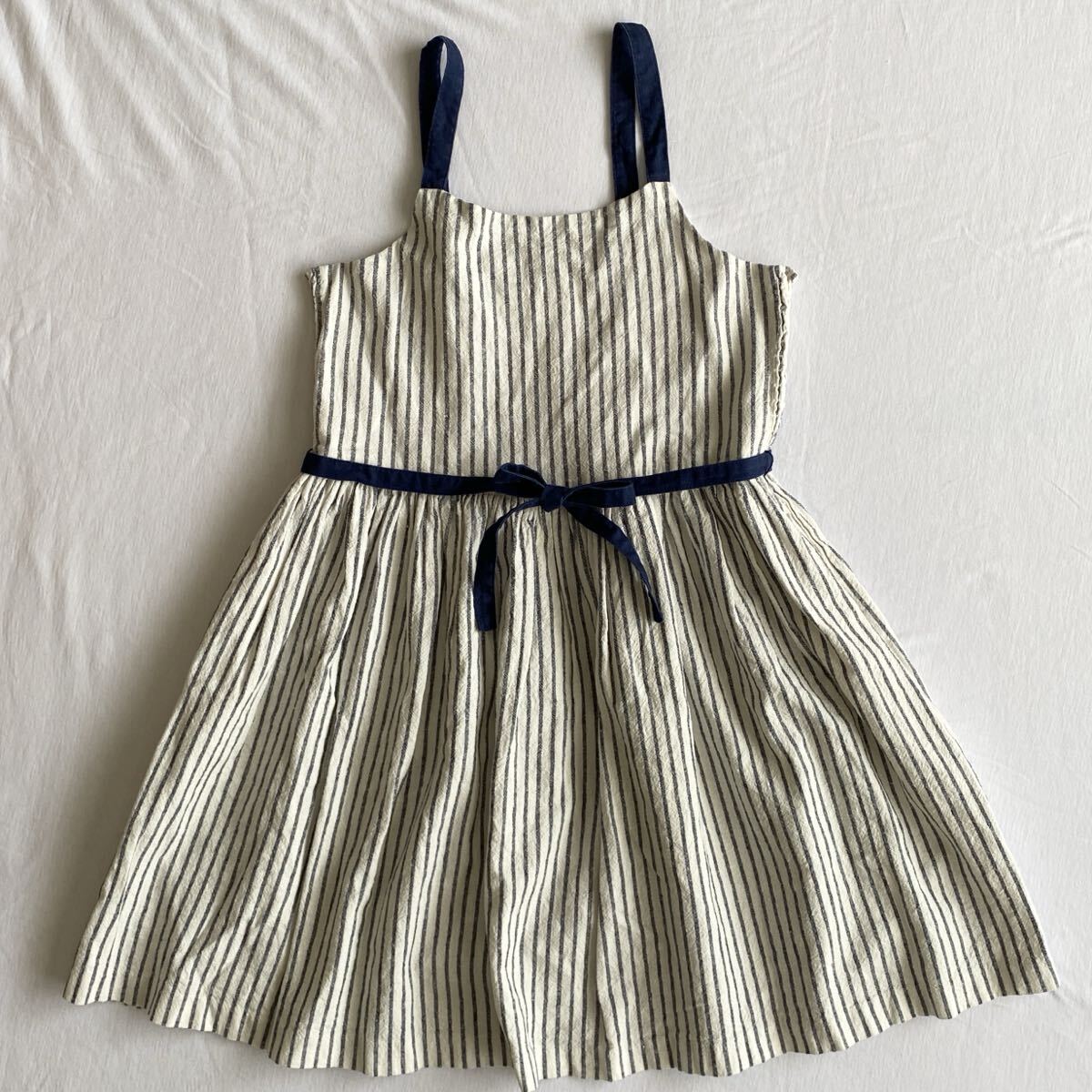 GapKids ギャップ エプロンワンピース ジャンパースカート ストライプ 春 サイズ160拍卖