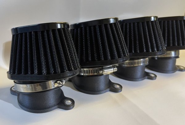 AE86などに AE111用4連スロットル エアクリアダプタ エアクリーナー黒 斜め出し 4スロ 3Dプリンタ制作 PC製拍卖