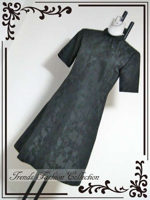 ☆☆オーダー品 フラワーモチーフ ブラックフォーマル ワンピース拍卖