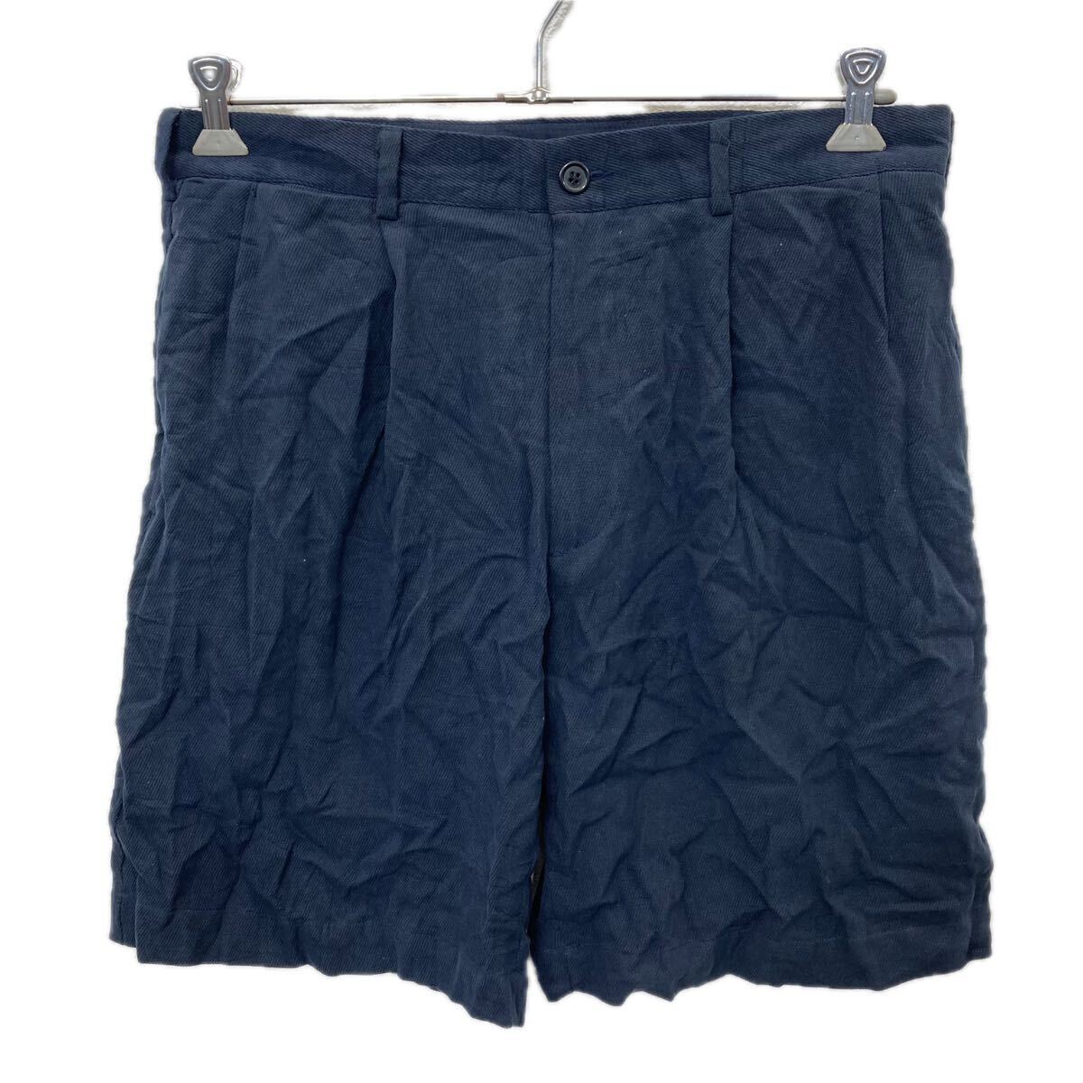 NAUTICA ショートパンツ 34 ネイビー ノーティカ ジップアップ ショーツ シルク コットン ボトムス 古着卸 アメリカ仕入 2508-706拍卖