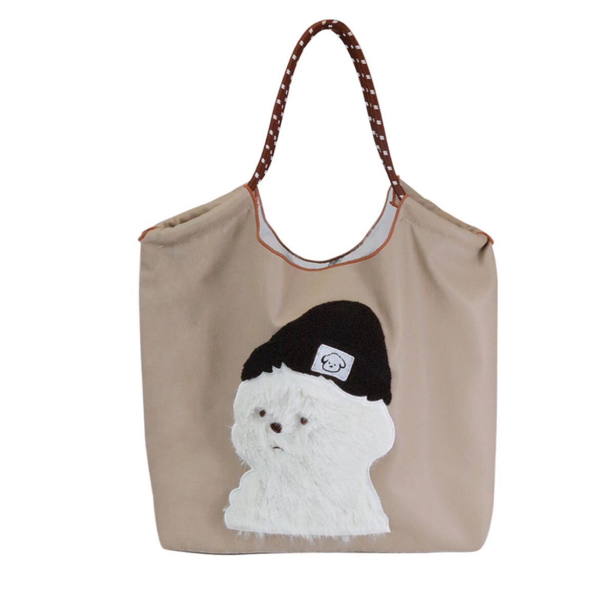 ビションフリーゼ ハンドバック ショルダーバッグ トートバッグ ベージュ拍卖