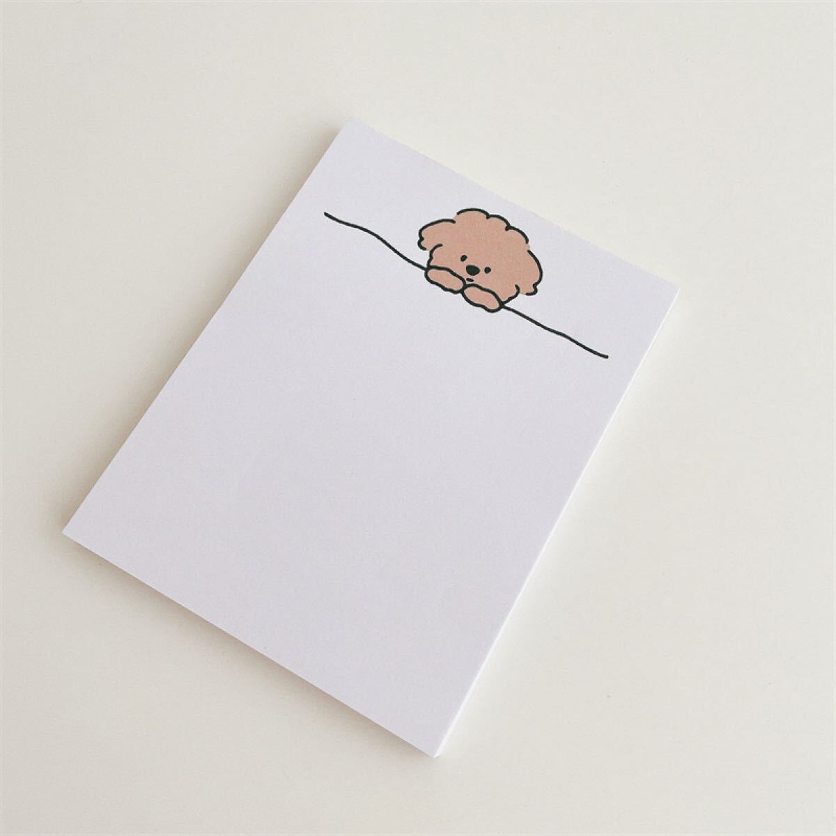 【ブラウン】韓国風イラスト 小犬デザイン メモ帳 プードル拍卖