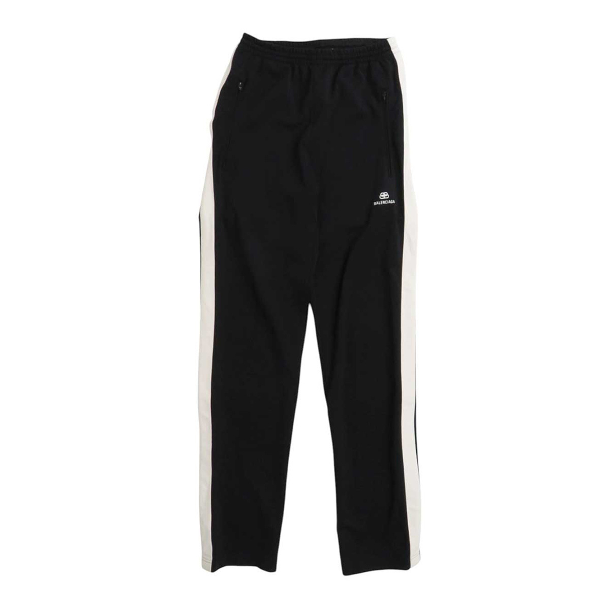 バレンシアガ ロゴ プリント サイドライン トラックパンツ レディース ブラック ホワイト BALENCIAGA 中古 【アパレル・小物】拍卖