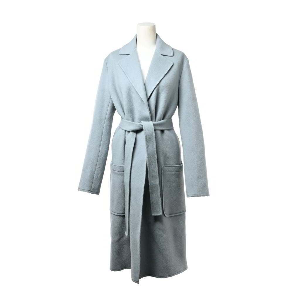 HELMUT LANG カシミヤ混 インサイドアウト ベルト コート XS ライトブルー ヘルムートラング KL4BHQ2L80拍卖