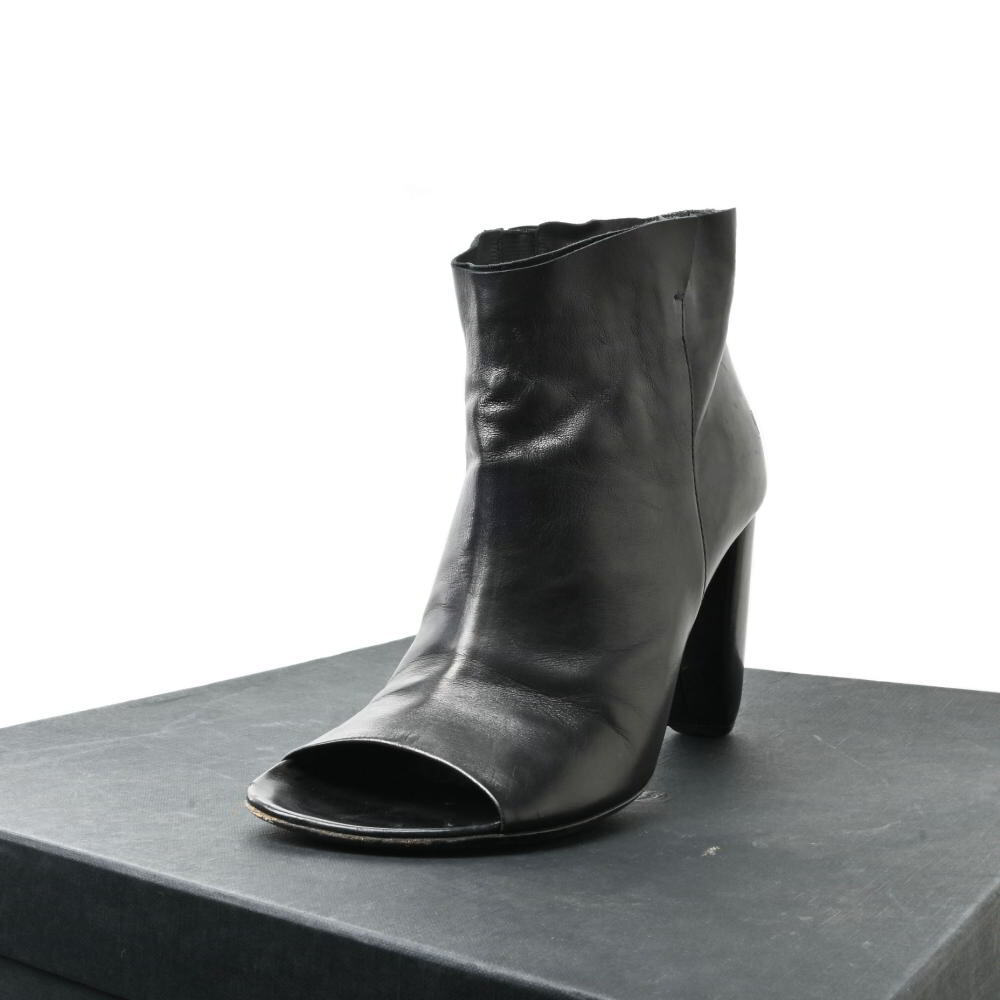 MARSELL レザー オープントゥ ヒール ブーツ 36 ブラック マルセル KL4BHQH288拍卖