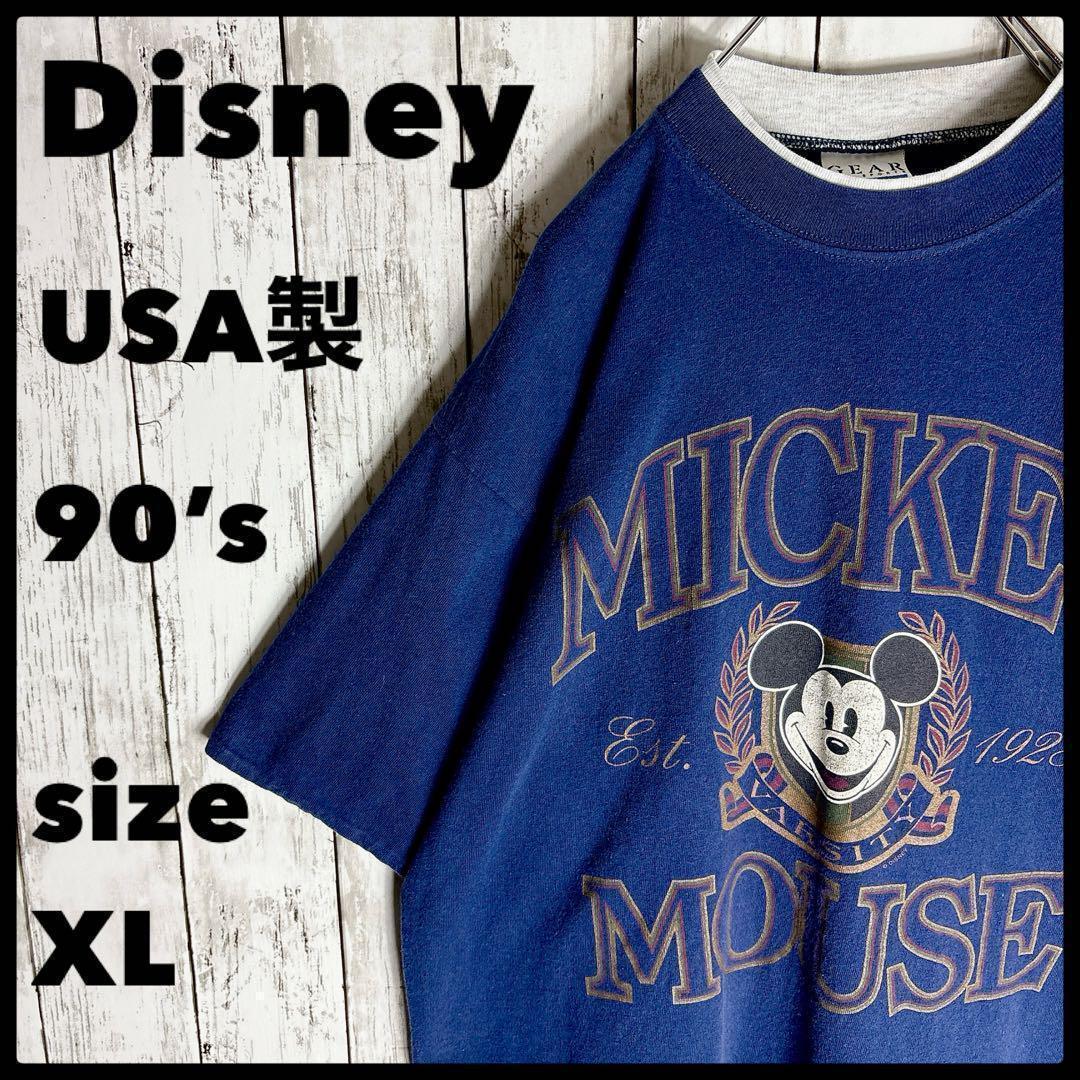 ミッキー tシャツ オールドディズニー USA製 90s ヴィンテージ古着 XL拍卖