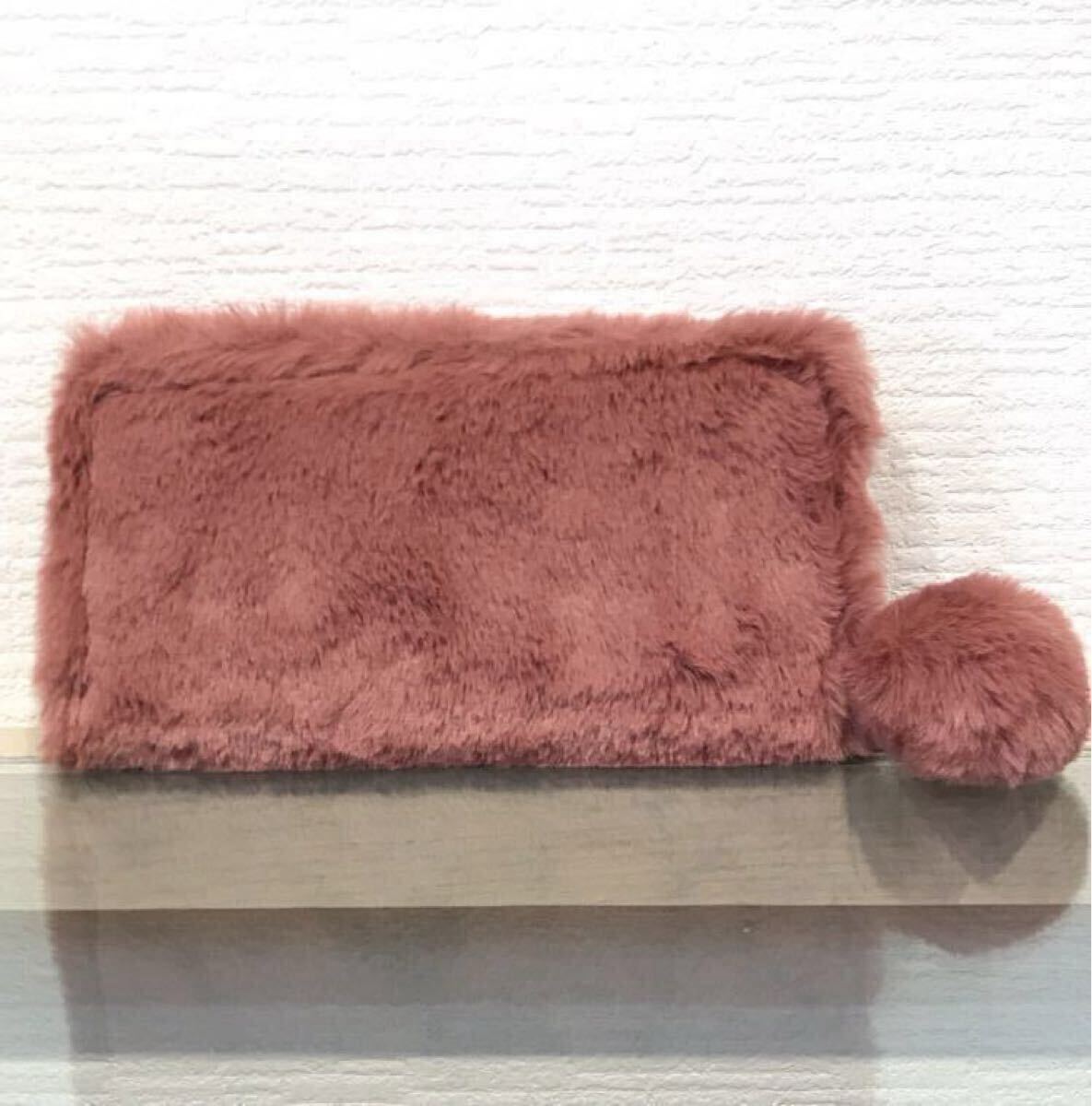 新品 長財布 ふわふわ ファー 可愛い レディース ピンク拍卖