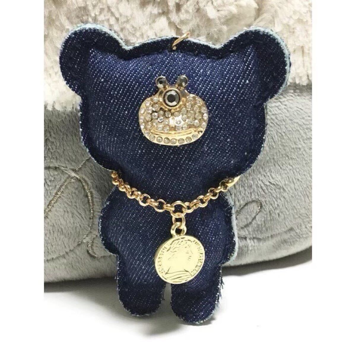 新品/可愛い/くまさん/バッグチャーム/キーリング付き/キーホルダー/レディース バッグ 可愛い デニム拍卖