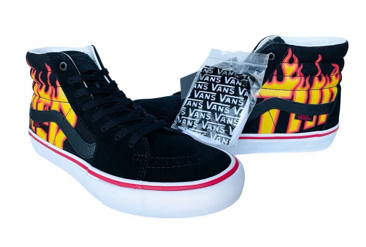デッド!! レア!! VANS PRO SK-8HI THRASHER バンズ プロ スケートハイ スラッシャー フレイム ファイヤーパターン us 9 / 27 ㎝ 箱付き拍卖