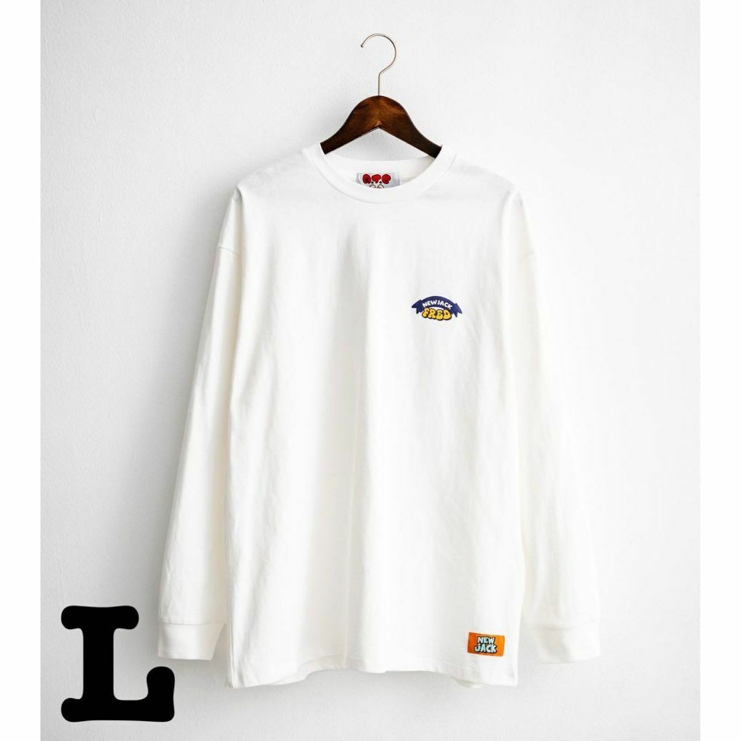 新品 NEW JACKニュージャック オーバーサイズ長袖Tシャツ ホワイト L拍卖
