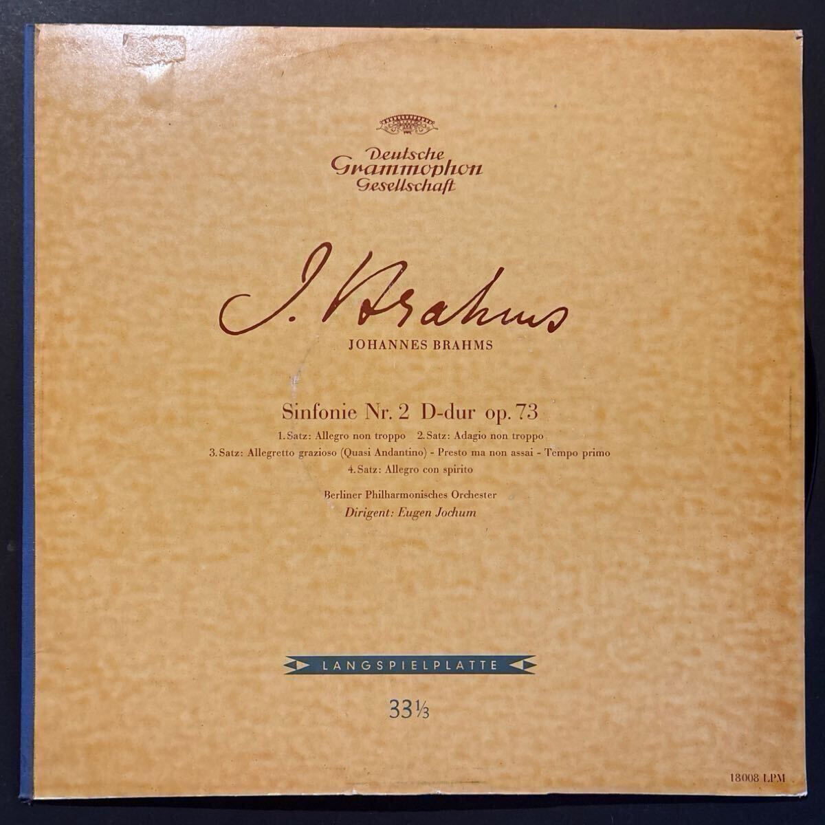 独DGG【超貴重ALLE RECHTE / 初期フラット】ヨッフムのブラームス 交響曲第2番 * Brahms Jochum Sinfonie Nr. 2 18008 LPM拍卖