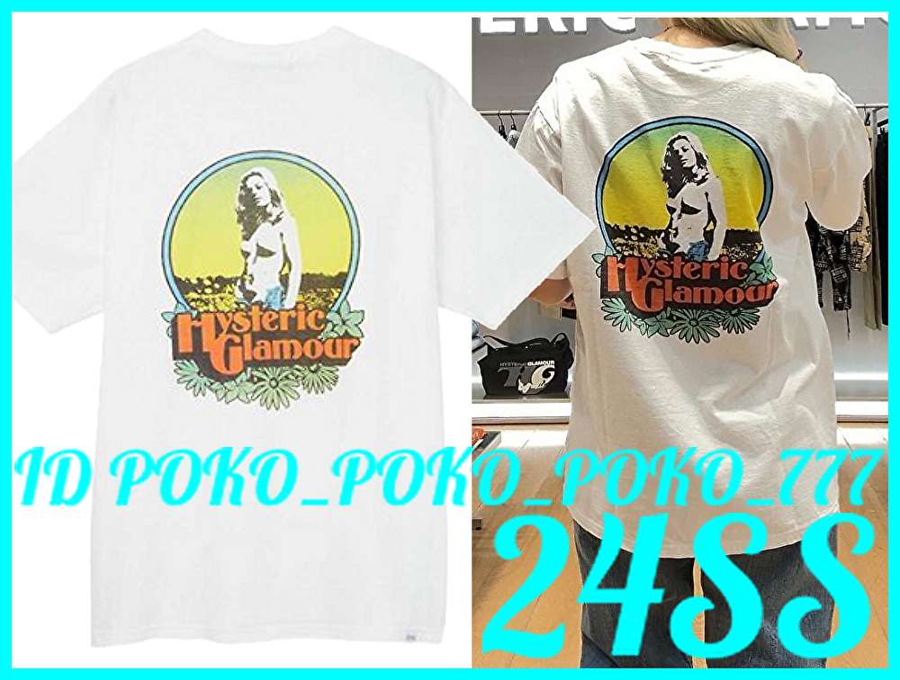 即決 完売品 24SS 定価14,300円 ヒステリックグラマー ユーズド加工 ガールプリント Tシャツ クリーニング済み拍卖