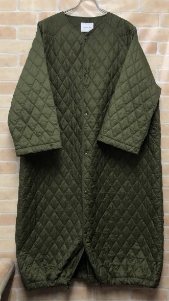 solamonat poche ソラモナポッシェ ロングキルティングコート カーキ 111429236#拍卖