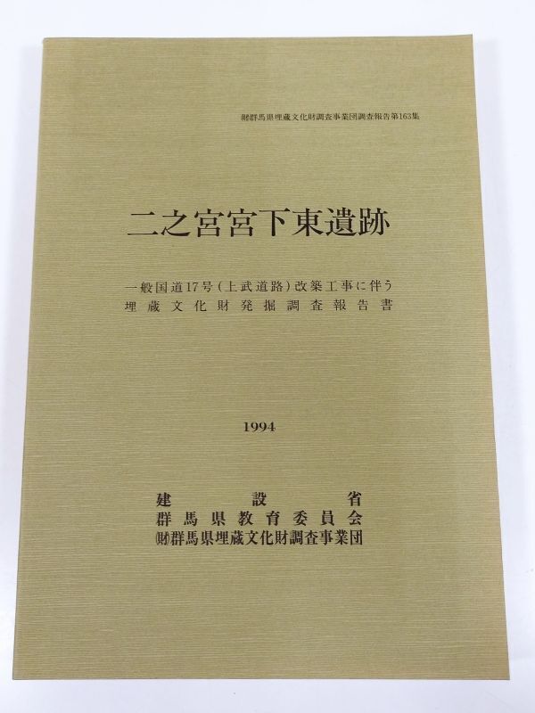 387-D17/二之宮宮下東遺跡/埋蔵文化財発掘調査報告書/群馬県教育委員会/1994年拍卖