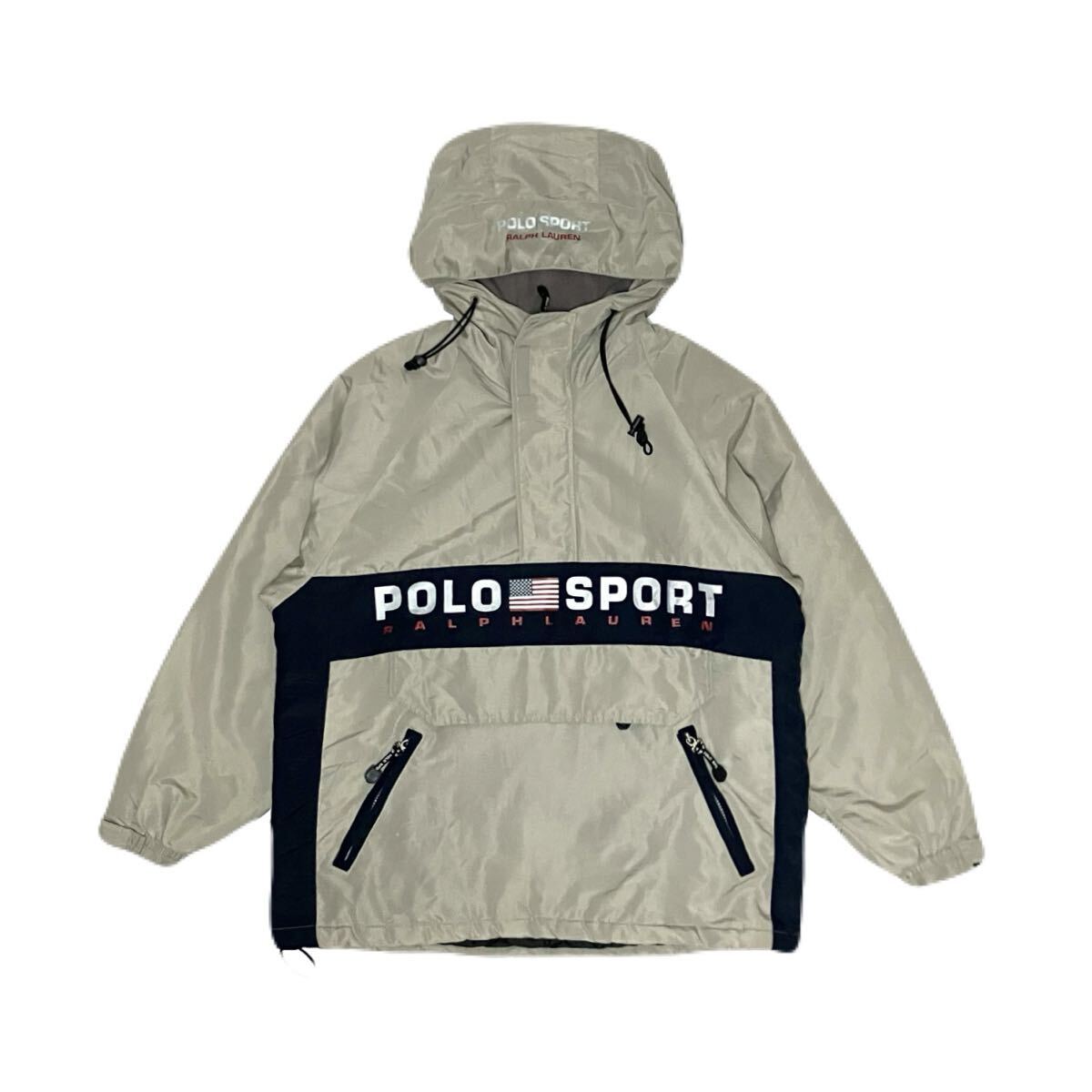L POLO SPORT ポロ スポーツ ナイロン 中綿入り アノラックパーカー ナイロンジャケット ラルフローレン ヴィンテージ 刺繍 90’s 90年代拍卖