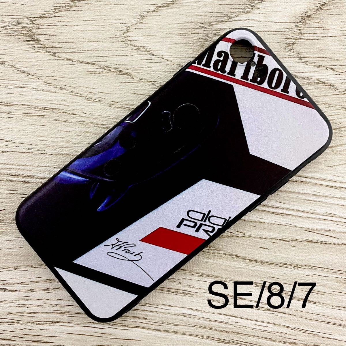アラン・プロスト ヘルメット デザイン iPhone 8 / 7/ SE ケース F1 マクラーレン ホンダ フェラーリ ウィリアムズ ルノー フランス スマホ拍卖