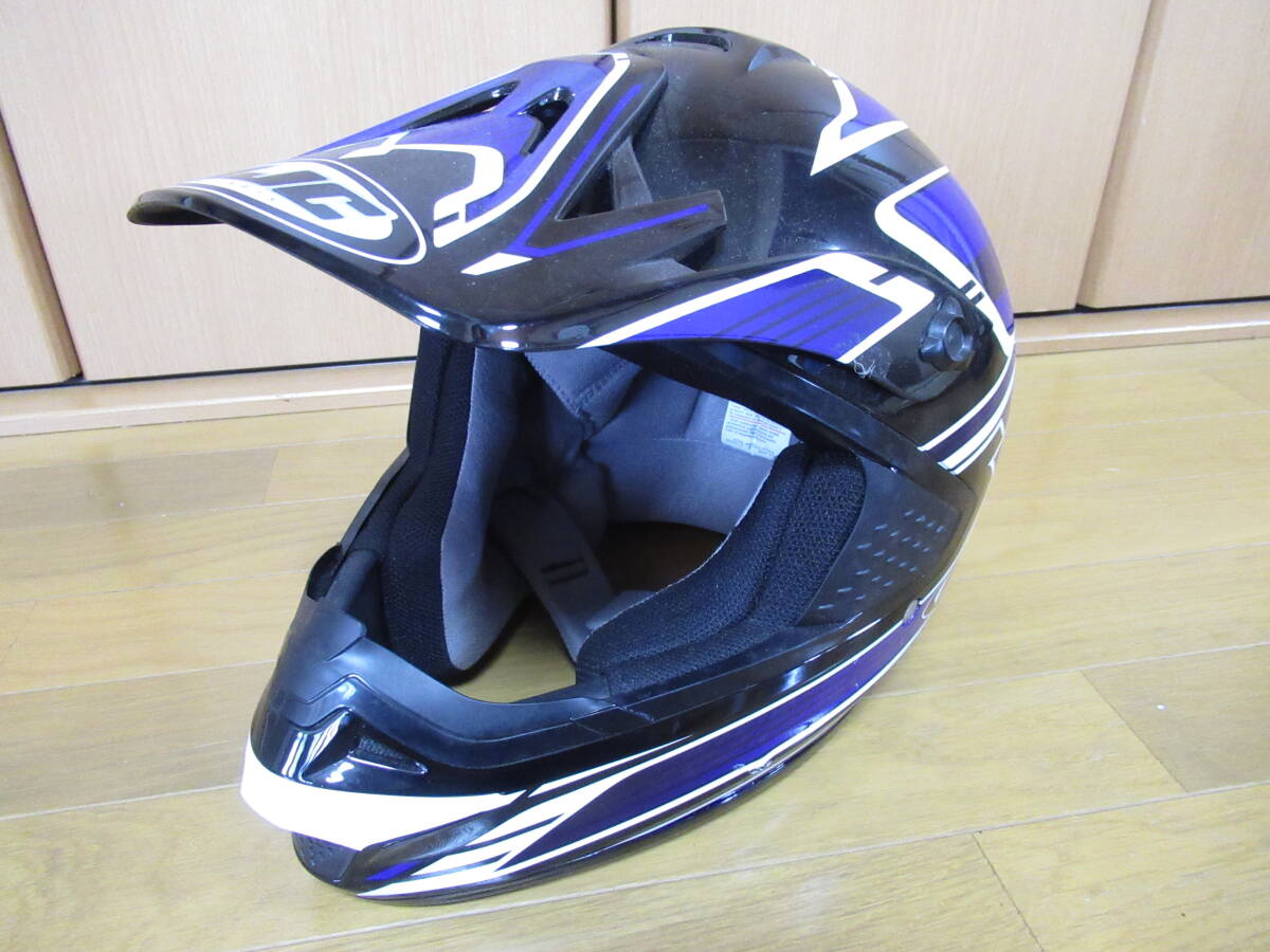 HJC オフロードヘルメット CS-MX THRUST ブルー×ブラック Lサイズ 中古品 国内安全基準適合 軽量 快適フィット オフロード モトクロス拍卖