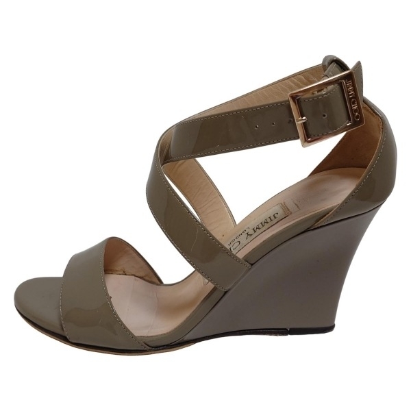 ジミーチュウ JIMMY CHOO サンダル 34 - レザー グレーベージュ レディース ウェッジソール/アウトソール張替済 靴拍卖