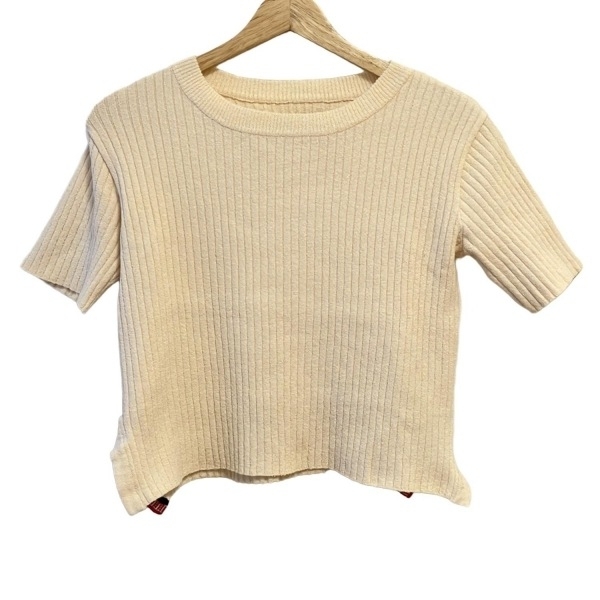 ユナイテッド トウキョウ UNITED TOKYO 半袖セーター/ニット サイズ1 S - ピンクベージュ レディース クルーネック トップス拍卖