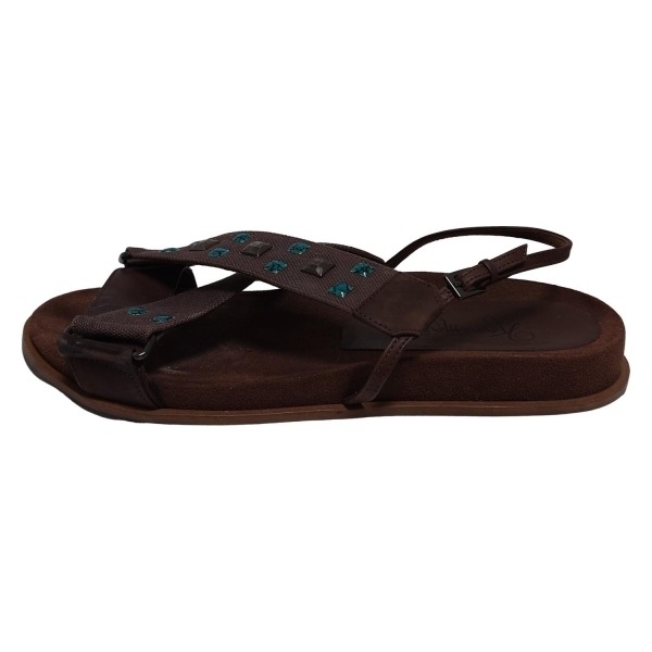 ギンザカネマツ GINZA Kanematsu サンダル 24 - レザー ダークブラウン レディース スタッズ 靴拍卖