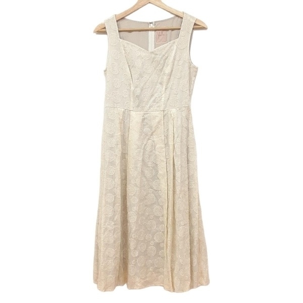 シビラ Sybilla サイズM - アイボリー×ベージュ レディース Vネック/ノースリーブ/ロング ワンピース拍卖