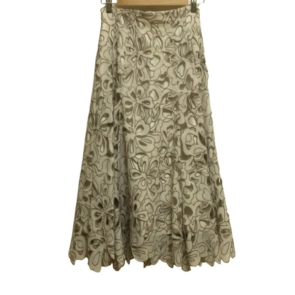 マイストラーダ Mystrada ロングスカート サイズ34 S - アイボリー×ベージュ レディース 花柄 ボトムス拍卖