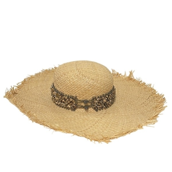 グレースコンチネンタル GRACE CONTINENTAL ハット F - ベージュ ストローハット/ビーズ 美品 帽子拍卖
