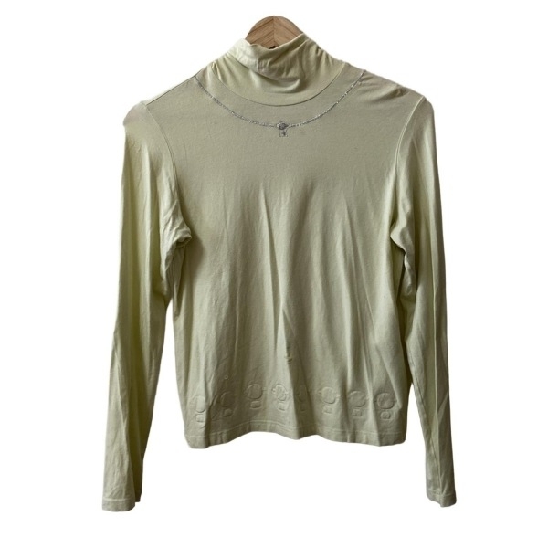 ピッコーネ PICONE 長袖カットソー サイズ38 S - ライトイエロー レディース ハイネック/スパンコール/ラメ トップス拍卖