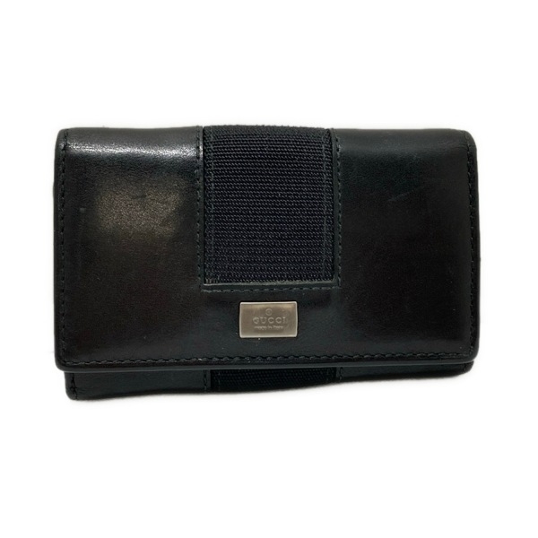 グッチ GUCCI キーケース メタルバー レザー 黒 6連フック/キーリング付き 財布拍卖