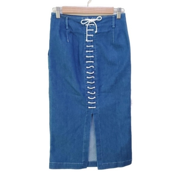 49アベニュージュンコシマダ 49av.Junko Shimada ロングスカート サイズ36 S - ブルー レディース デニム/レースアップ 美品 ボトムス拍卖