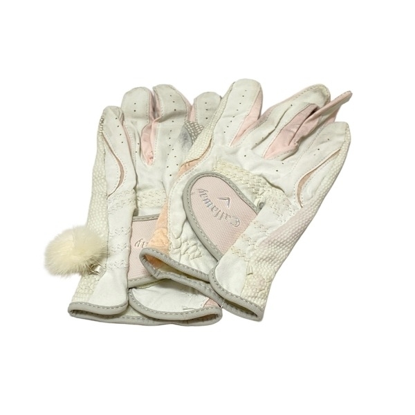 キャロウェイ CALLAWAY - 白×ライトピンク レディース 手袋拍卖
