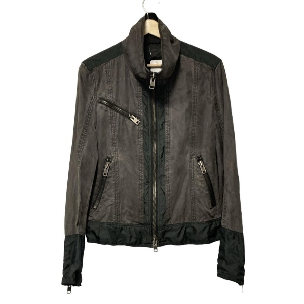 コムサコレクション COMME CA COLLECTION ブルゾン サイズM - ダークグレー×黒 メンズ 長袖/ジップアップ/異素材切替/春/秋 ジャケット拍卖