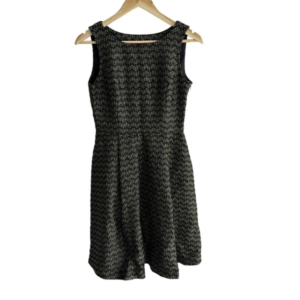 ジャスグリッティー JUSGLITTY サイズ2 M - 黒×シルバー レディース クルーネック/ノースリーブ/ひざ丈/ツイード/ラメ 美品 ワンピース拍卖