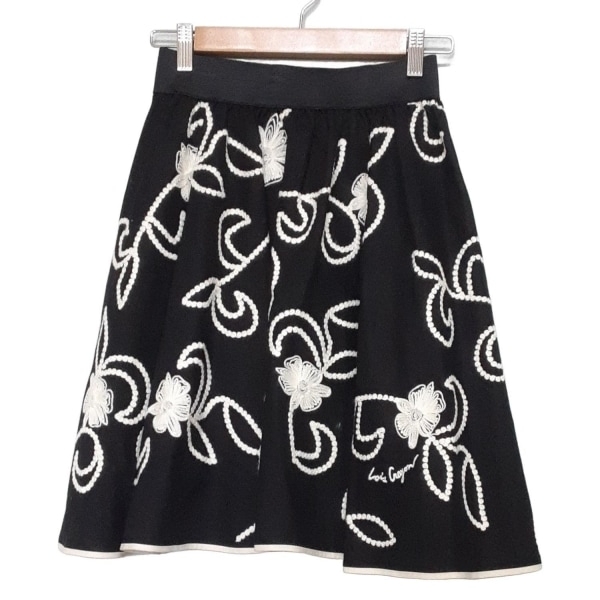 ロイスクレヨン Lois CRAYON スカート サイズM - 黒×白 レディース ひざ丈/刺繍 ボトムス拍卖