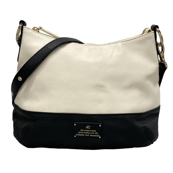 ヨンドシー 4℃ ショルダーバッグ - アイボリー×黒 バッグ拍卖