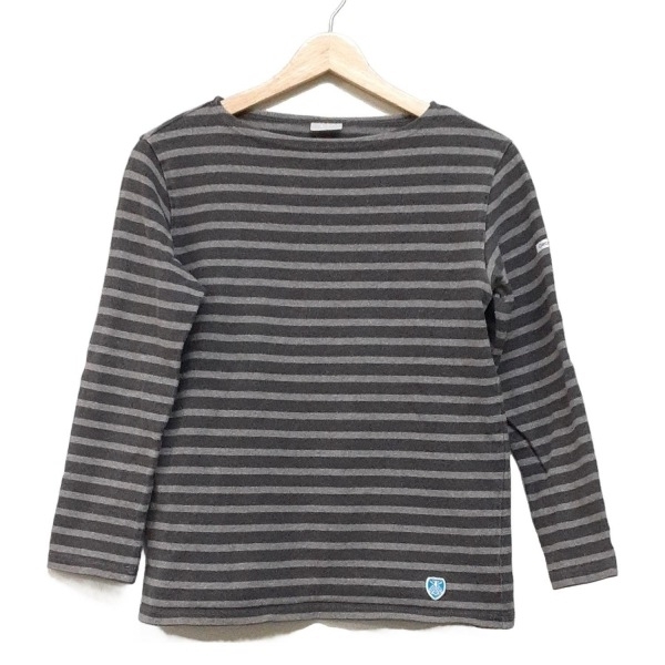 オーシバル ORCIVAL 長袖カットソー - グレー×ダークグレー レディース クルーネック/ボーダー 美品 トップス拍卖