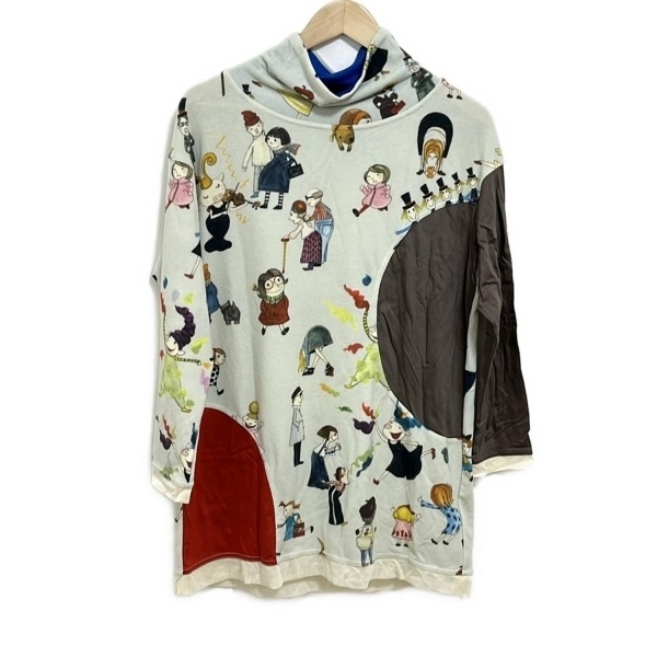 アルベロベロ/オレボレブラ ALBEROBELLO/OLLEBOREBLA - アイボリー×ダークブラウン×マルチ レディース 長袖/ひざ丈 ワンピース拍卖