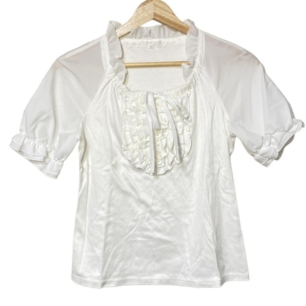 トゥービーシック TO BE CHIC 半袖カットソー サイズ2 M - 白 レディース クルーネック/フリル/パフスリーブ 美品 トップス拍卖
