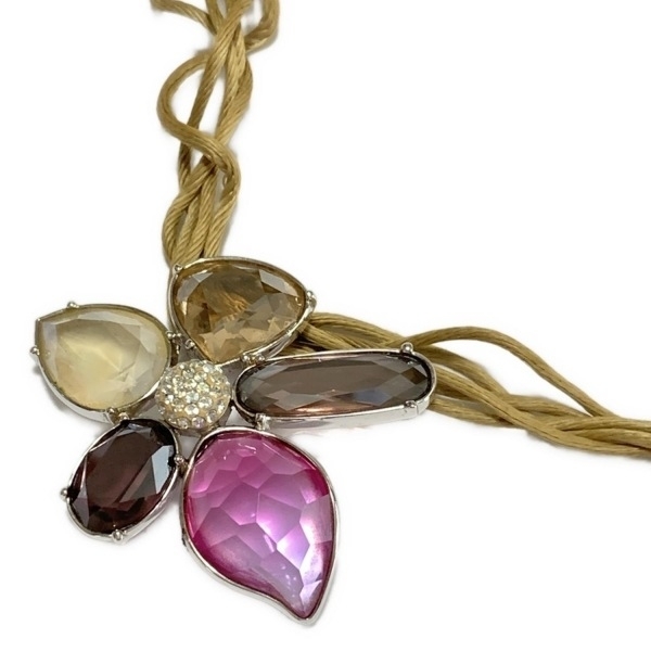 スワロフスキー SWAROVSKI チョーカー - シルバー×ベージュ×マルチ フラワー(花) アクセサリー(首)拍卖