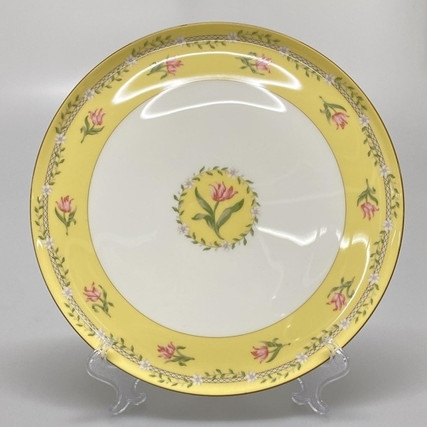 ティファニー TIFFANY&Co. プレート チューリップ ライトイエロー×白×マルチ 花柄 新品同様 食器拍卖