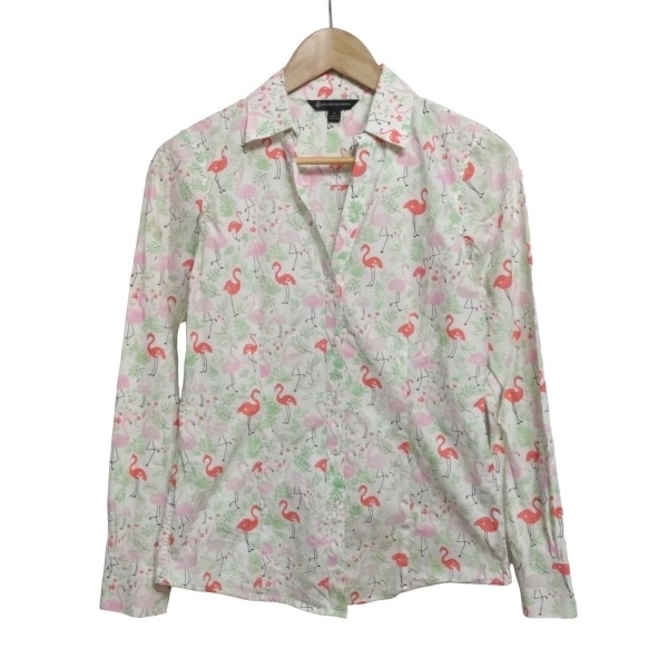ブルックスブラザーズ BrooksBrothers 長袖シャツブラウス サイズ2 S - アイボリー×ピンク×マルチ レディース フラミンゴ/葉っぱ拍卖