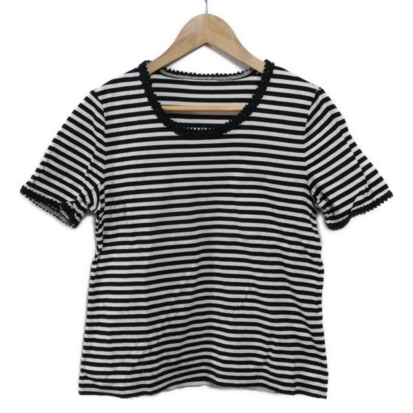 レリアン Leilian 半袖カットソー サイズ11 M - ダークネイビー×白 レディース クルーネック/ボーダー トップス拍卖