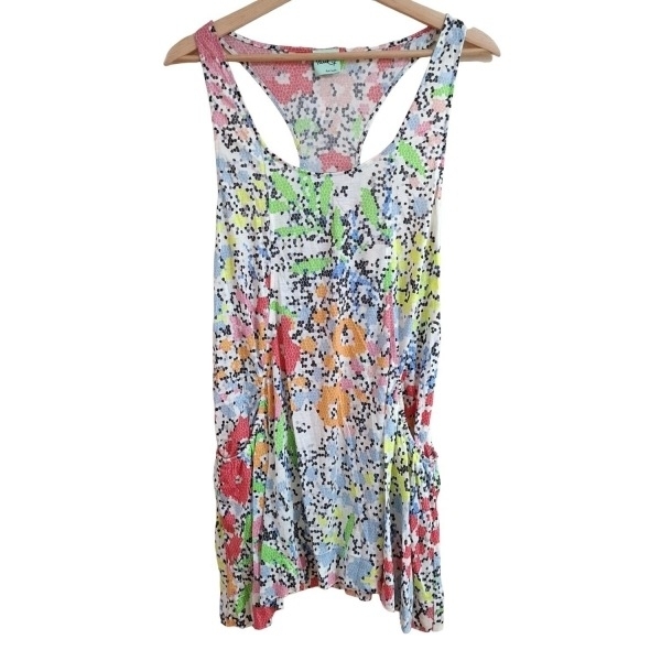 ポールスミスプラス Paul+ PaulSmith サイズM - 白×黒×マルチ レディース ノースリーブ/ミニ ワンピース拍卖