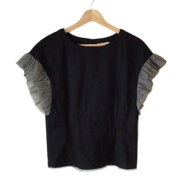 エポカ EPOCA 半袖カットソー サイズ40 M - 黒×グレー レディース メッシュ/フリル トップス拍卖