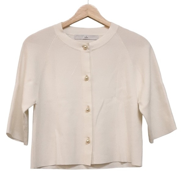 ティアラ Tiara カーディガン - 白 レディース 七分袖 美品 トップス拍卖