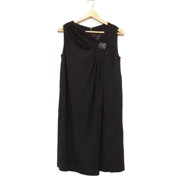 ダーマコレクション DAMAcollection サイズ11AR M - 黒 レディース ノースリーブ/ひざ丈/スパンコール/ビーズ 美品 ワンピース拍卖