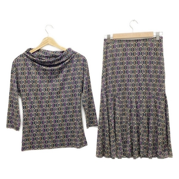 レキップ ヨシエイナバ L'EQUIPE YOSHIE INABA スカートセットアップ - ダークグレー×ピンク×マルチ レディース ウエストゴム拍卖