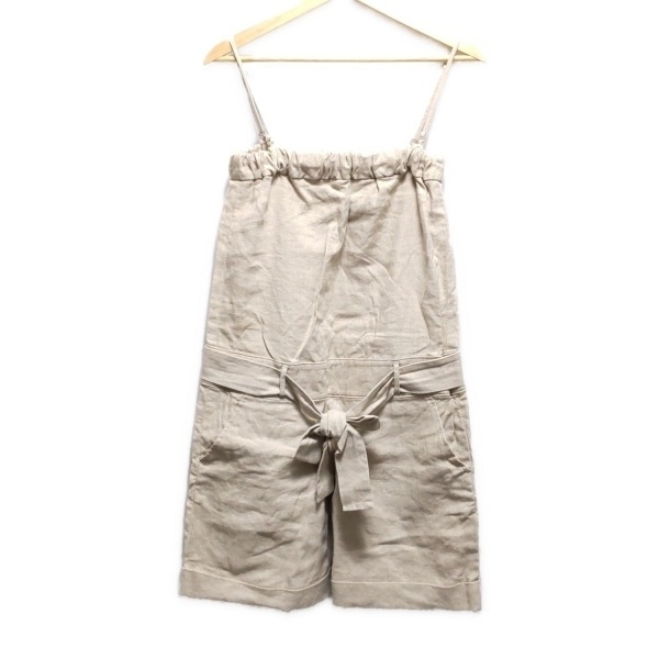 イエナ IENA オールインワン サイズ36 S - ベージュ レディース ショート(ひざ上丈)/麻 ワンピース拍卖